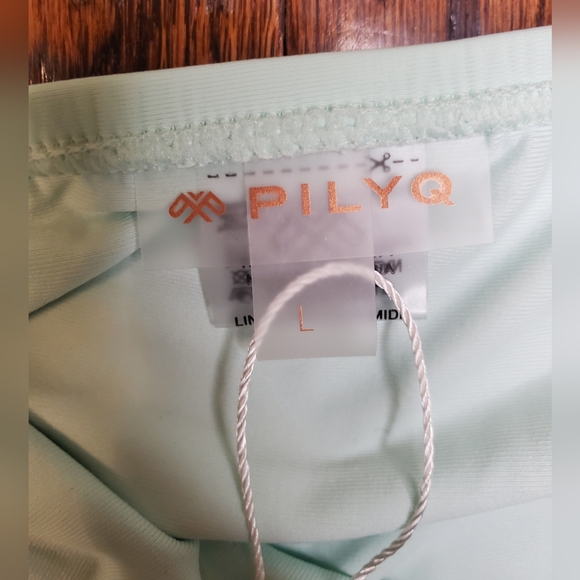 PILYQ NWT Azura Smoked Mint Green Bandeau & Smoked Teeny Bikini Bottom Set Sz L - Picture 11 of 15